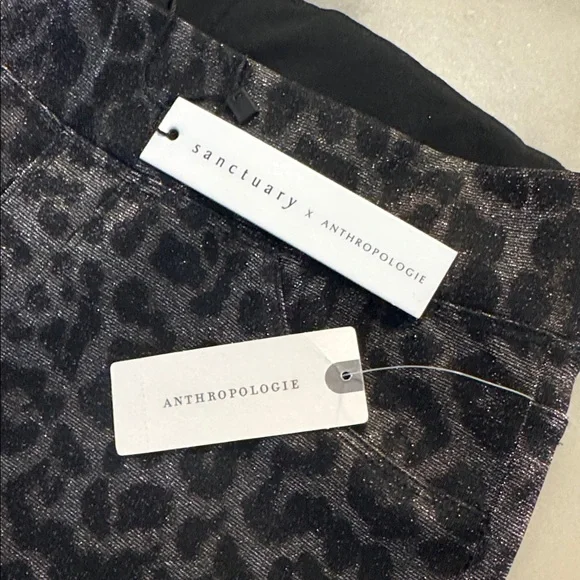 Sanctuary X Anthropologie Runway Shimmer Leopard Print Pants - Picture 4 of 8